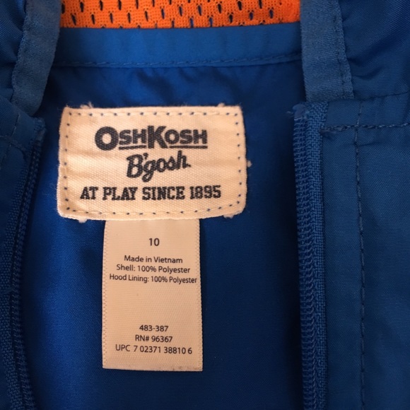 Oshkosh B'gosh Lightweight Hooded Blue Jacket - Picture 6 of 6